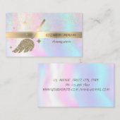 Elegant Goud Confetti, bezem, Holografisch Visitekaartje (Voorkant / Achterkant)