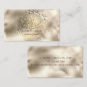 Elegant Goud Confetti Glitter Lotus Metallic Visitekaartje (Voorkant / Achterkant)