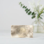 Elegant Goud Confetti Glitter Lotus Metallic Visitekaartje (Staand voorkant)