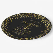 Elegant Goud Confetti Law School Afstuderen Zwart Papieren Bordje (Gekanteld)