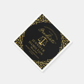 Elegant Goud Confetti Law School Afstuderen Zwart Servet (Hoek)