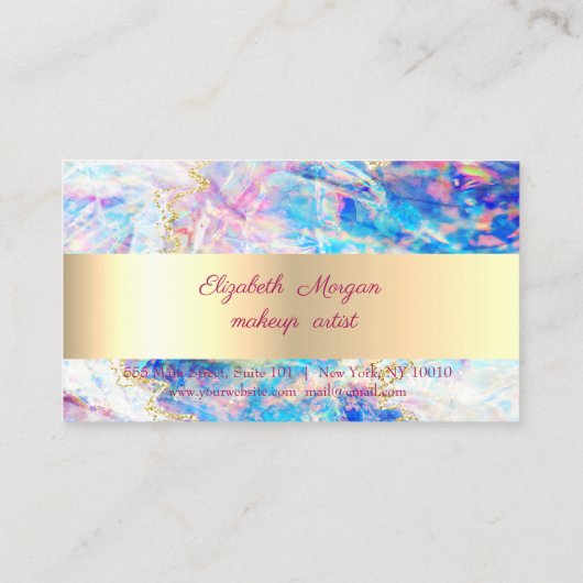 Elegant, goud, Confetti, optische holografisch Klantenkaartje (Achterkant)