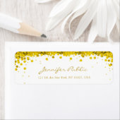 Elegant Goud Confetti Script Luxe Modern Plain Etiket (Insitu)