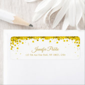 Elegant Goud Confetti Script Luxury Modern Plain Etiket (Insitu)