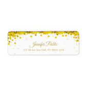 Elegant Goud Confetti Script Luxury Modern Plain Etiket (Voorkant)