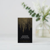 Elegant Goud Confetti Stippen Patroon op zwart pap Visitekaartje (Staand voorkant)