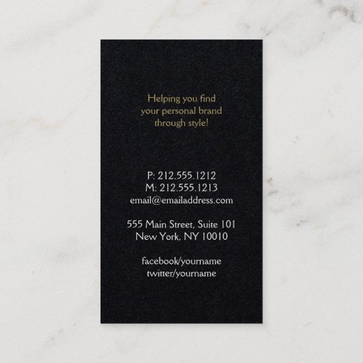 Elegant Goud Confetti Stippen Patroon op zwart pap Visitekaartje (Achterkant)