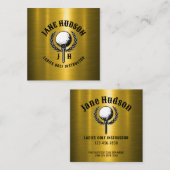 Elegant Goud Custom Golf Monogram Ontwerp Vierkante Visitekaartje (Voorkant / Achterkant)