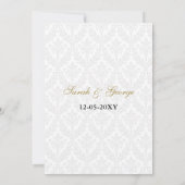 elegant goud, damask bruiloft uitnodiging (Achterkant)