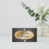 Elegant Goud  Damask Mode Visitekaartjes (Staand voorkant)