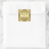Elegant goud damast patroon dank u bruiloft vierkante sticker (Tas)