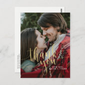 Elegant goud dank u briefkaart (Voorkant / Achterkant)