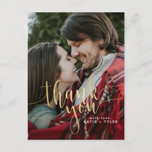 Elegant goud dank u briefkaart (Voorkant)