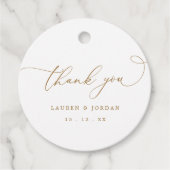 Elegant goud dank u bruiloft bedankjes labels (Voorkant)