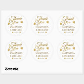 Elegant goud dank u bruiloft gunst ronde sticker (Vel)