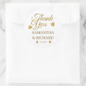 Elegant goud dank u bruiloft gunst ronde sticker (Tas)