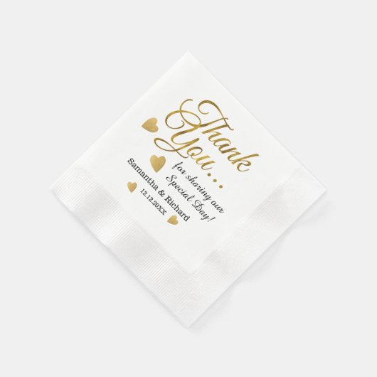 Elegant goud dank u bruiloft servet (Hoek)