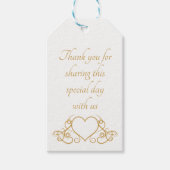 Elegant goud dank u hart bruiloft gunst partij cadeaulabel (Voorkant)