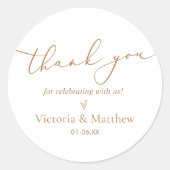 Elegant goud dank u voor Sticker (Voorkant)