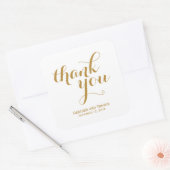 Elegant goud dank u voor uw gunst vierkante sticker (Envelop)