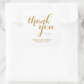 Elegant goud dank u voor uw gunst vierkante sticker (Tas)