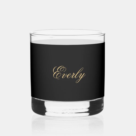 Elegant Goud Decoratief Initiaal E Whisky Glas (Achterkant)