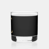 Elegant Goud Decoratief Initiaal E Whisky Glas (Links)