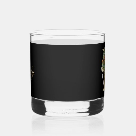 Elegant Goud Decoratief Initiaal E Whisky Glas (Rechts)