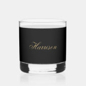 Elegant Goud Decoratief Initiaal H Whisky Glas (Achterkant)