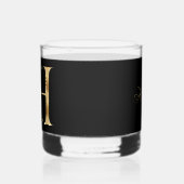 Elegant Goud Decoratief Initiaal H Whisky Glas (Links)