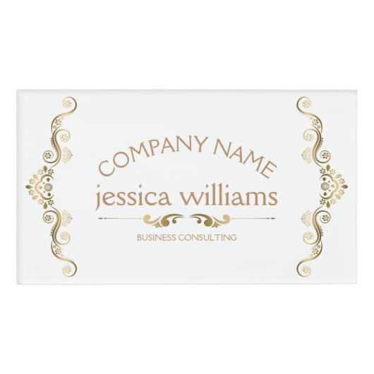Elegant goud decoratief Lijst Naambadge (Voorkant)