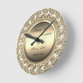 Elegant Goud Diamant 50ste trouwjubileum Ronde Klok (Hoek)