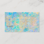 Elegant Goud Diamant Opal Stone Verwijzing Visitekaartje (Voorkant)