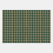 Elegant goud donkergroene kant betaald strepenpatr inpakpapier vel (Voorkant)