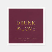 Elegant goud Drink in liefde gepersonaliseerde bru Servet (Voorkant)