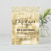 Elegant goud druppelen glitter kerst kaart (Staand voorkant)