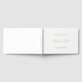 Elegant Goud Echte Folie Witte bruiloft gastenboek (Volledig)