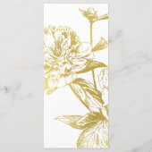 Elegant Goud Eenvoudig Bloemen Bruiloft Menu (Achterkant)