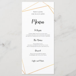 Elegant Goud Eenvoudig Geometrisch Lijst bruiloft Menu
