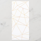 Elegant Goud Eenvoudig Geometrisch Lijst bruiloft Menu (Achterkant)
