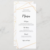 Elegant Goud Eenvoudig Geometrisch Lijst bruiloft Menu (Voorkant / Achterkant)