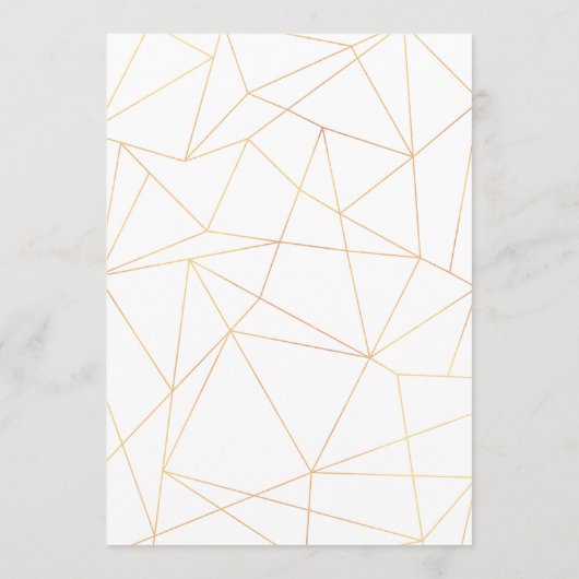 Elegant Goud Eenvoudig Geometrisch Lijst Menu (Achterkant)