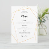 Elegant Goud Eenvoudig Geometrisch Lijst Menu (Staand voorkant)