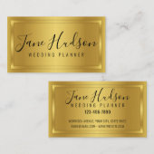 Elegant Goud Eenvoudig Minimalistisch Bewerkbaar B Visitekaartje (Voorkant / Achterkant)