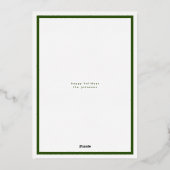 Elegant Goud Eenvoudige Kerst Lijst Foto Folie Feestdagenkaart (Achterkant)