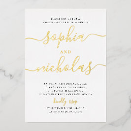 Elegant goud eenvoudige moderne scriptservice folie uitnodiging