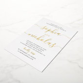 Elegant goud eenvoudige moderne scriptservice folie uitnodiging (Gedraaid)