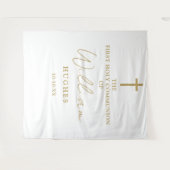 Elegant goud Eerste Heilige Communie Foto Achtergr Wandkleed (Voorkant (horizontaal))