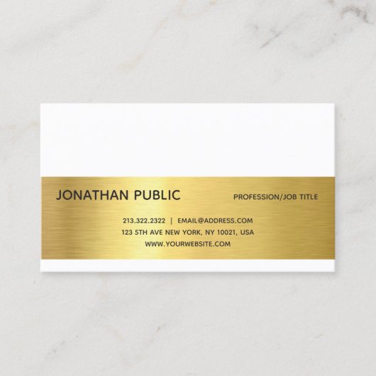 Elegant Goud Effect Modern Professionele Luxe Visitekaartje (Voorkant)