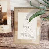 Elegant Goud Elopement Bruiloft Receptie Kaart